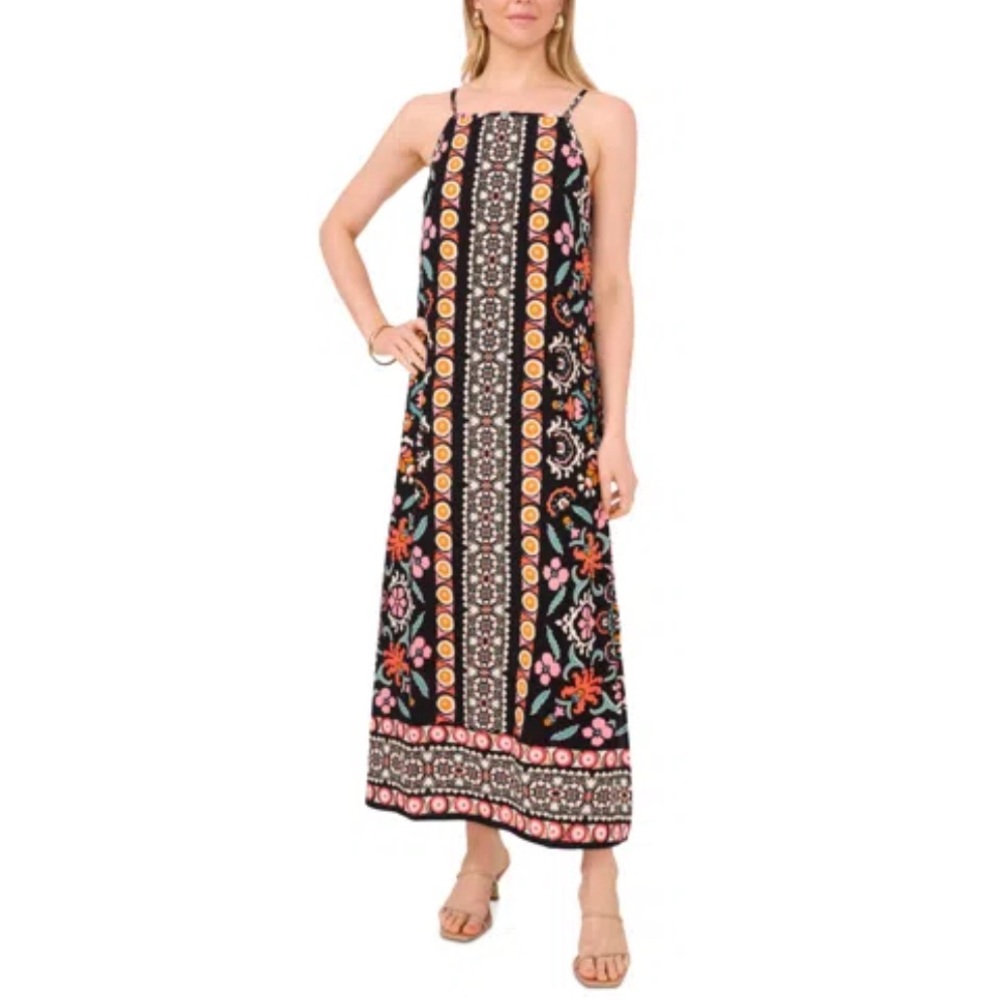 Vince Camuto Black Floral Maxi Dress